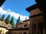 La Alhambra – Blue sky above the Court of the Lions.